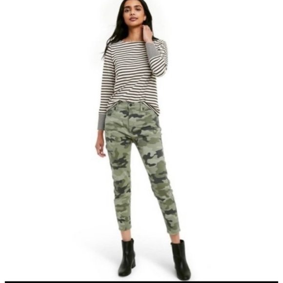Nili Lotan Womens Jeans Size 4 Green Camo Print High Rise Ankle Skinny Pants New - Picture 10 of 10
